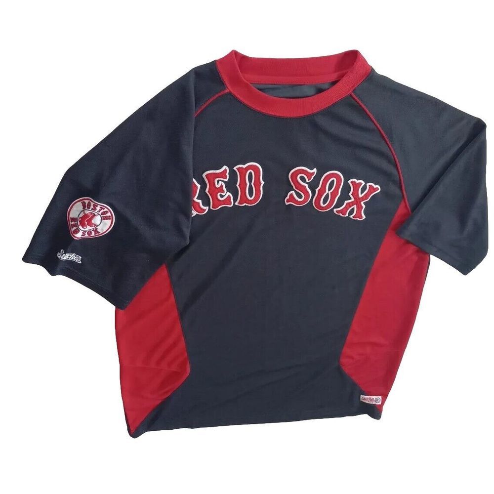 Boston Red Sox Jersey By Stitches‎ Chest Sz 15.5in Pullover Embroidered Logo
